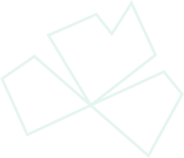 Abstract green geometric flower outline
